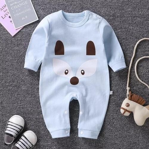 Newborn Baby Boys Girls Clothes Romper Cartoon Long Sleeve Cotton Toddler Kids Jumpsuit Infant Playsuit Outfits