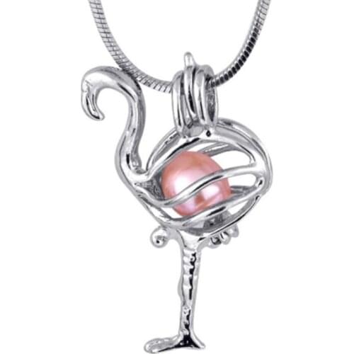 Juno Real Pearl Necklaces and Pendants Flamingo Ladies Pearl Pendants Flamingo Pendants Fashion Jewelry with Exquisite Gift Box