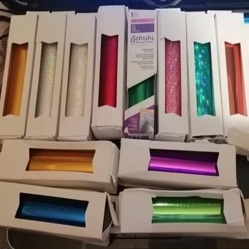 Chzimade 4Rolls/lot 5M Hot Stamping Foil Paper Holographic Heat Transfer Vinyl Film For Clothing Diy Handmade Crafts