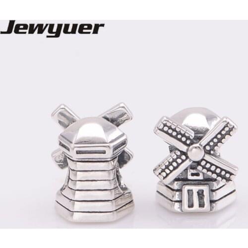 2015 new fine jewelry Windmill charms 925-sterling-silver pendant for jewelry making Fit brand charm beads Bracelet DIY BE187