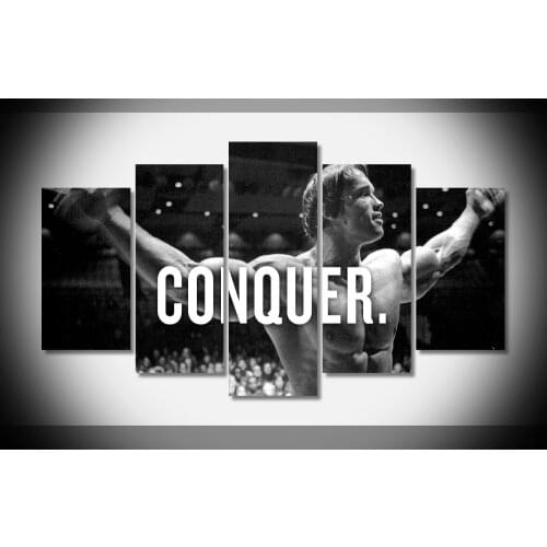 Conquer framed art prints Arnold Schwarzenegger Muscle Posters stretched NEW-gallery wrap canvas art print home decor w 0837