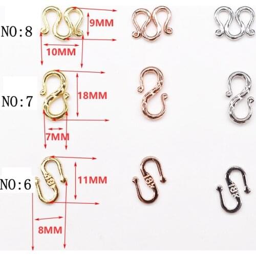 DIY 14K gold-plated M buckle head necklace with bull nose buckle repair S buckle bracelet buckle W buckle double open button