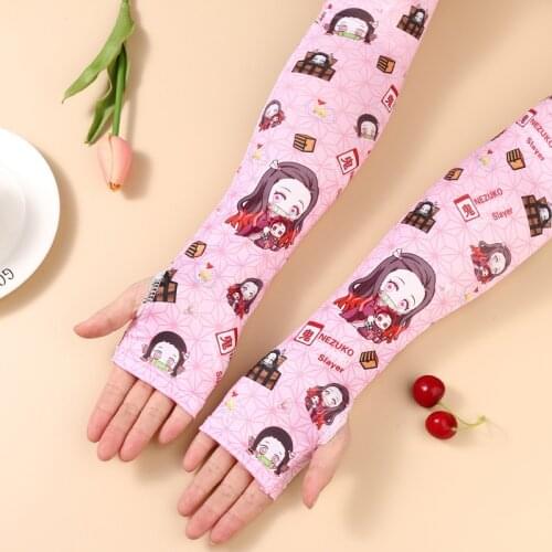 Anime Demon Slayer Arm Sleeves Ice Sleeve Sun Protection Sleeve UV Protection Outdoor Mens and Womens Sports Accessories