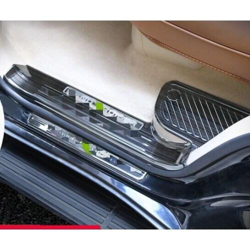 Stainless Steel Inside Door Sill Protector Pedal Scuff Plate Cover Trims Accessories for Toyota land crusier FJ200 2008-2020