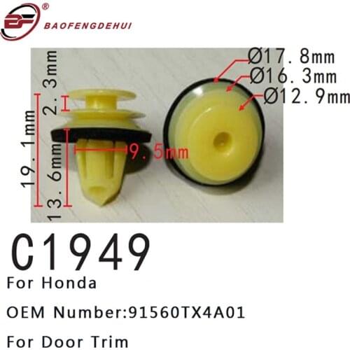Car Door Trim Clips For Honda 91560TX4A01 Positioning Buckle Fastener