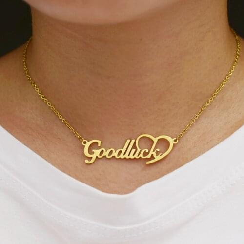 Stainless Steel Pendant Good Luck Necklace Women Chain Mothers Day Gift Dainty Jewelry Ketting Collier Femme BFF