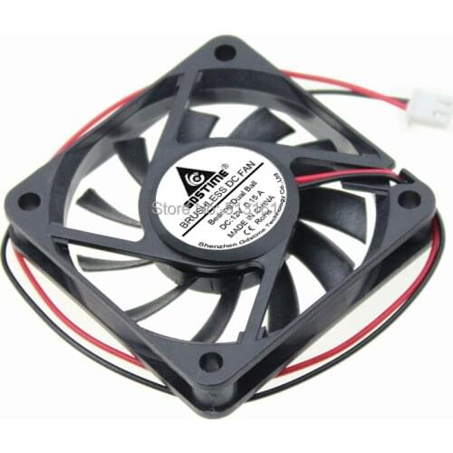 100Pcs/Lot Gdstime 60mm Brushless DC Cooling Cooler Fan 12V 60x60x10mm 6cm 2Pin Ball Bearing