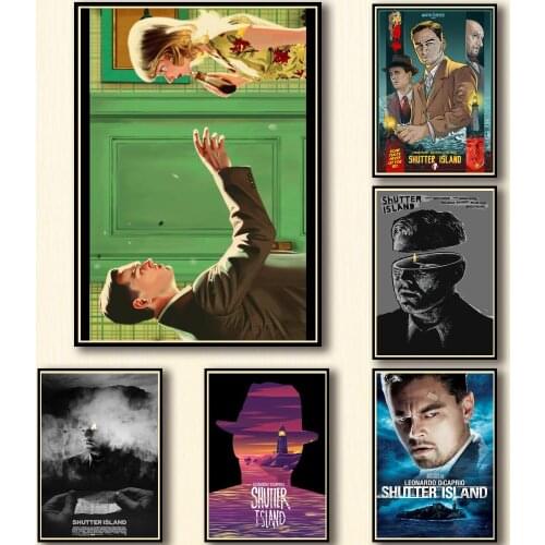 25 Designs Martin Scorsese Movie Shutter Island Whitepaper Poster Artwork Homedecal Fancy Wall Sticker for Coffee House Bar