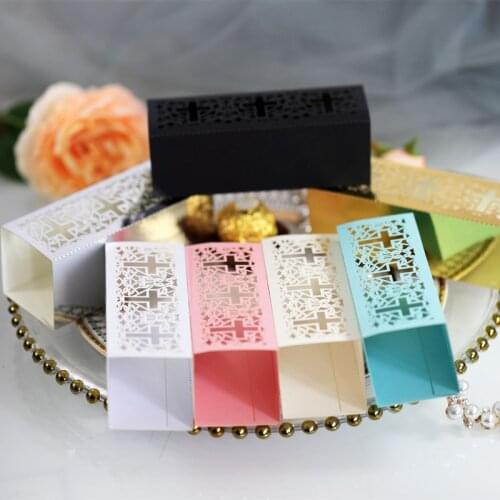 50pcs Crossing Candy Dragee Boxes Angel Gift Box for Baby Shower Baptism Birthday First Communion Christening Easter Decoration