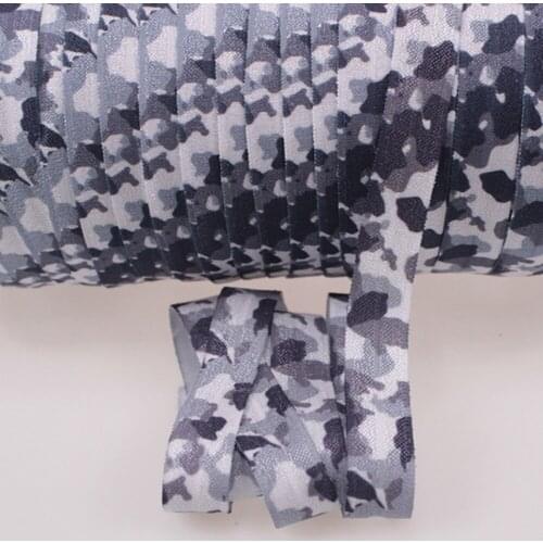 7 designs are optional,Camouflage printed 5/8" elastic ribbon for hairband,50yards per lot
