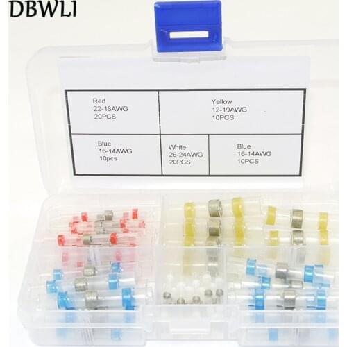 70 PCS Wirefy Solder Seal Wire Connectors Heat Shrink Butt Connectors Electrical Wire Terminals - Marine Insulated Butt Splices