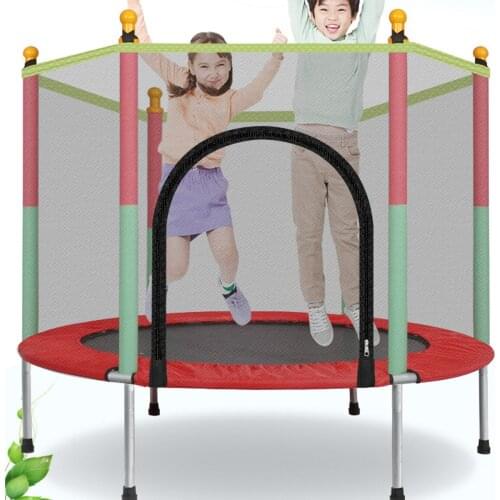 55 Inch Indoor Trampoline with Protection Net Adult Children Jumping Bed Enclosure Workout Fitness Equipment Outdoor Trampolines