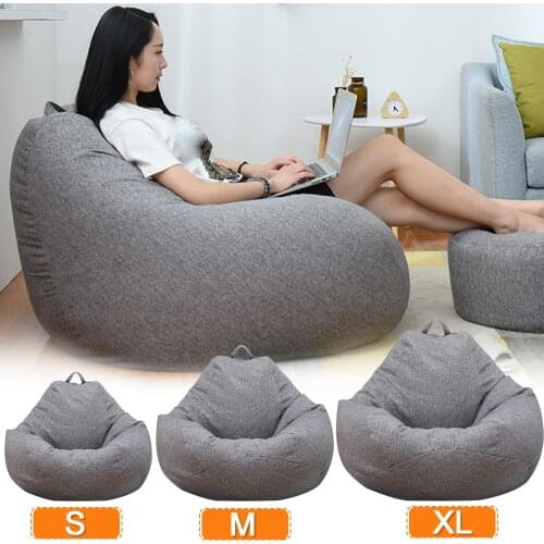 Thickened cotton hemp lazy sofa cover cloth cover bean bag cover sofa coat removable inner liner cover