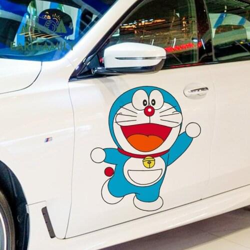 EARLFAMILY 43cm x 40cm For Doraemon Personality Car Stickers Creative Fine Decal Motorcycle Waterproof Windows Decoration