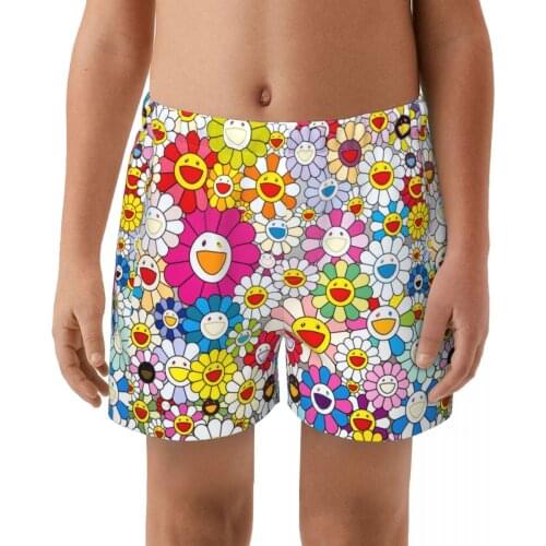 Sunflower Multi Prints boy Elastic Swimming Trunk Swimwear Beach Swim Sport Short Surfing Summer Swimsui Shorts Bathing Suit
