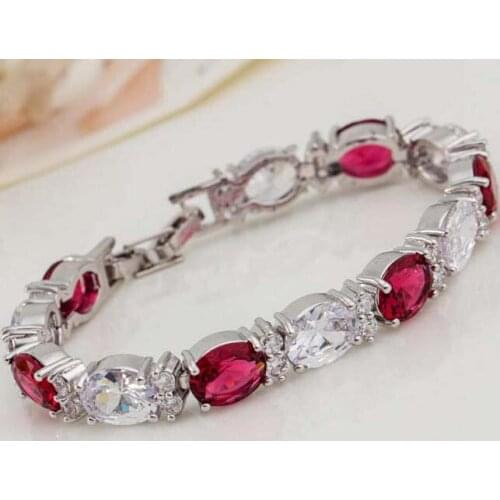 Europe and the United States popular color oval zircon gold bracelet