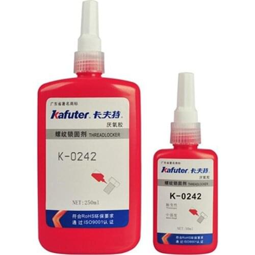 2pcs Kafuter 250ml k-0242 thread locking agent removable screw glue medium strength anaerobic adhesive blue wholesale