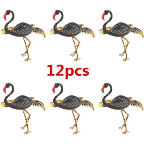 12pcs/lot Western restaurant napkin ring hotel flamingo napkin ring dinner party wedding mouth cloth ring