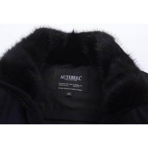 21169Mens winter cotton jacket thickened stand-up collar short with detachable natural mink fur collar new winter products