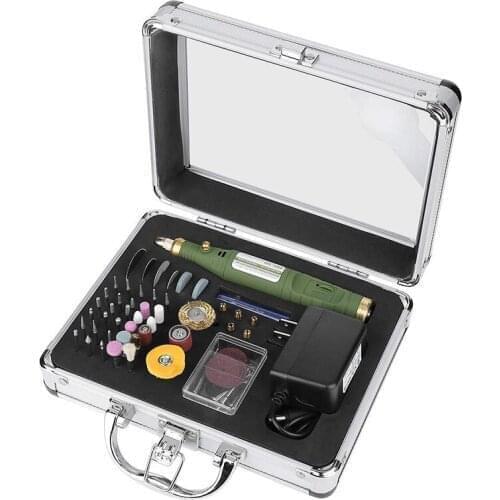 Mini Polish Manicure Nail Grinder 100V-240V Electric Carving Pen Drill Speed Adjustable Machine Rotary Tool With Accessories