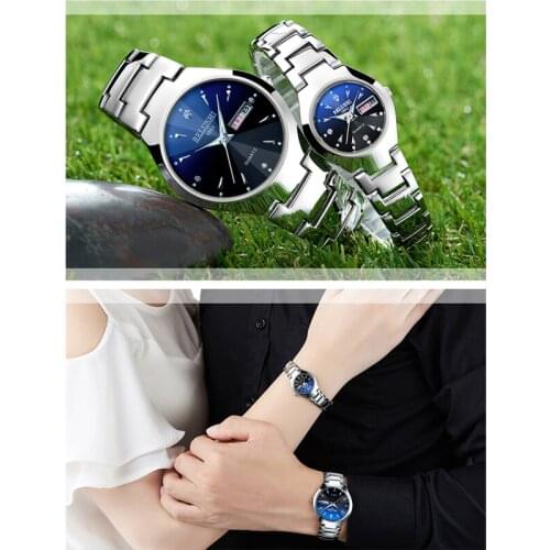 Fashion Couple Watch For Lovers Waterproof Stainless Steel Quartz Wrist Watch Men And Women Lovers Watch Montre Couple Gift New