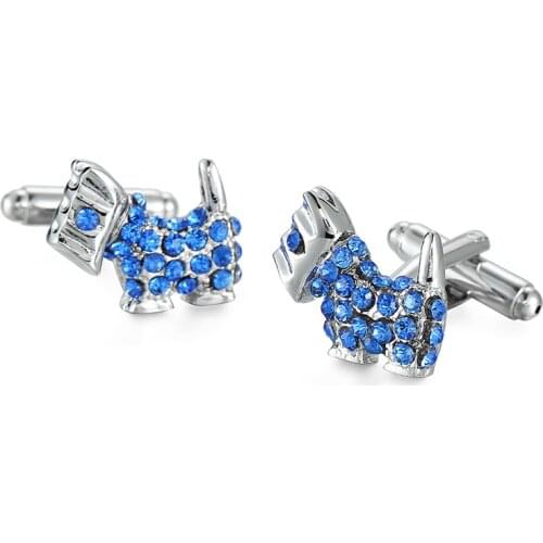 KC-895 Men Cufflinks Blue Crystal puppy Cufflinks high-quality French shirt buttons Cufflinks Cuff Links