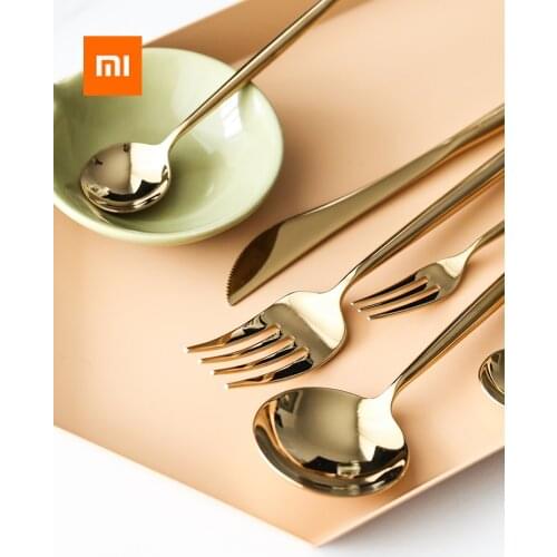Xiaomi Siyue Tableware Dinerware Set Polished Stainless Steel Kitchen Cutlery Steak Knife Forks Dessert Spoon Fruit Fork