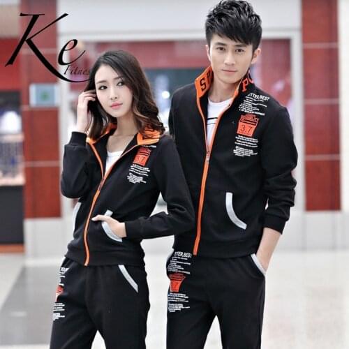 KE New 2020 Couples wear sport set suit male female men jacket casual tracksuit sweater two pieces jogging running woman