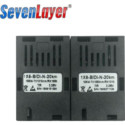 155M Single fiber SC connector bidi 20km 1*9 module optical transceiver for 100M media converter HTB-3100