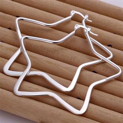 ESE151 Wholesale silver plated earrings , Factory price 925 stamped fashion jewelry Star Earrings E151 /akmajbta