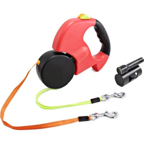 360 Degree Double Head Traction Rope Nylon Dog Universal Leash Automatic Retractable Outdoor Solid Walking Lead Pet Supply 3 M