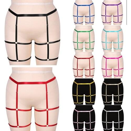 Plump Women Harness Garter Belt Cage Waist Fetish Stockings Suspender Belts Strap Elastic Hollow Bondage Gothic Rave Accessories