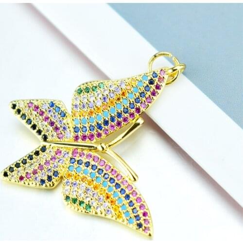 Luxurious Fashion Multicolored Zircon Pendant Colorful Butterfly Parrot Pendant Star Pendant DIY Necklace Jewelry Accessories