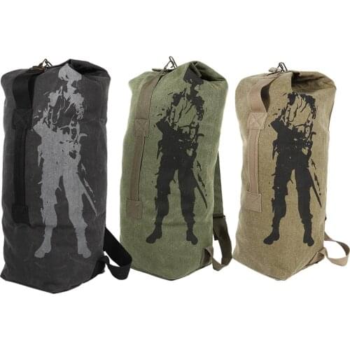 Mens Travel Bag Army Bucket Bags Multifunctional Backpack Military Canvas Backpacks Large Duffle Men Shoulder Bags 2019 Hot