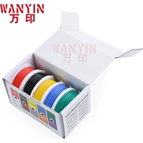 High quality super soft silicone wire and cable household DIY 5 colors mixed box wire tinned pure copper