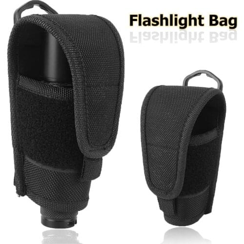 Tactical Flashlight Pouch With D-Ring Buckle Military Big Head Torch Holster Bag Hunting LED Torch Waist Pack Holder Case