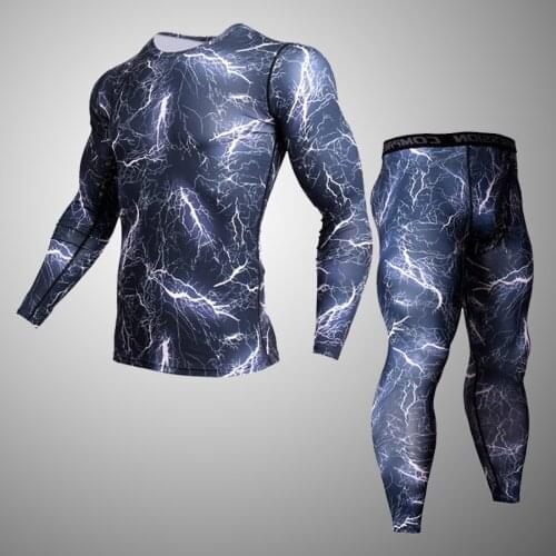 Thermal underwear men sport underwear sets compression fleece sweat quick drying thermo underwear men clothing