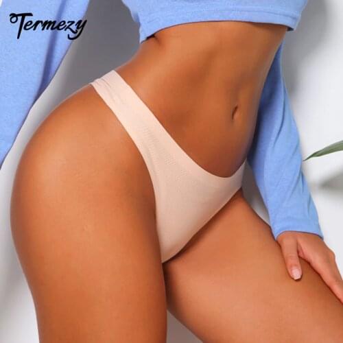 TERMEZY Women Seamless Panty Underwear Female Comfort Intimates Fashion Low-Rise Thong 7 Colors Lingerie Drop Shipping