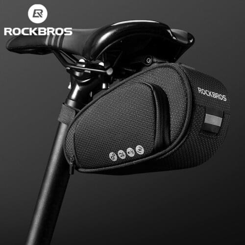 ROCKBROS Bicycle Rear Bag Feflective Waterproof Saddle Seatpost Cycling Storage Panniers MTB Road Folding Bike Tail Light Bags