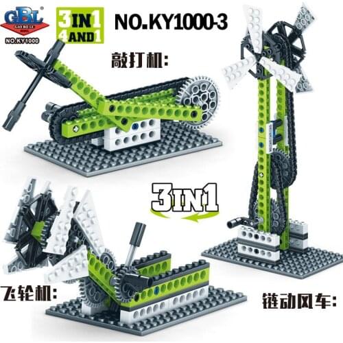 Windmill Model Building Kits Power Percussion Machinery Blocks Domino Machine Ferris Wheel Bricks for Children Education