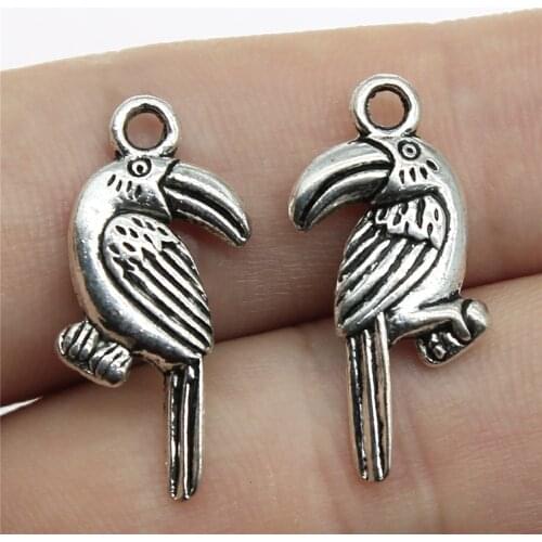 WYSIWYG 10pcs 25x13mm Toucan Bird Charm Toucan Pendants Toucan Bird Pendant Vintage DIY Accessories For Jewelry Making