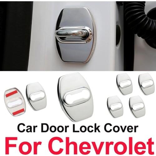 1set 10set Stainless Steel Car Door Lock Cover Protecting Case for Captiva Trax Equinox Cavalier Cruze Malibu Car Accessory