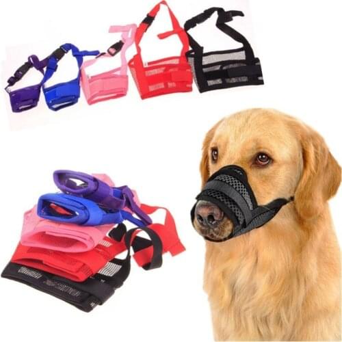 1PC Dog Training Product Pet Dog Adjustable Mask Mesh Breathable Muzzles Small Large Dog Mouth Muzzle Anti Bark Bite Chew