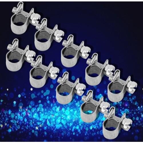 10PCS/Lot 6-20mm Screw Band Drive Hose Clamps 304 Stainless Steel Pipe Clips For Air Hose Water Pipe Fuel Hose Silicone Hose