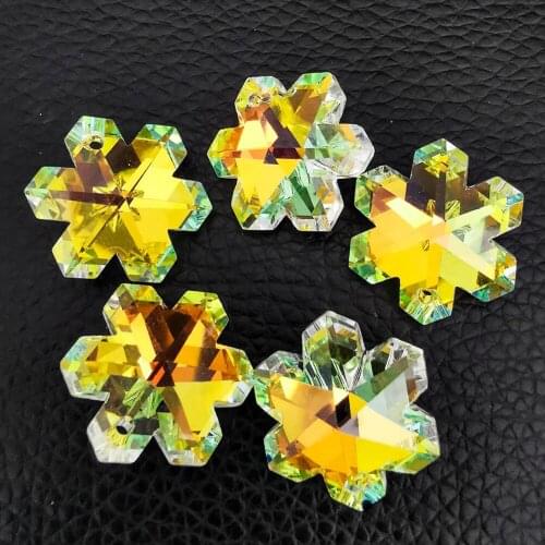 10 PCS Fire Polished AB Color Flower Scattered Bead Chandelier Crystal DIY Curtain Bracelet Necklace Jewelry Decor Accessories