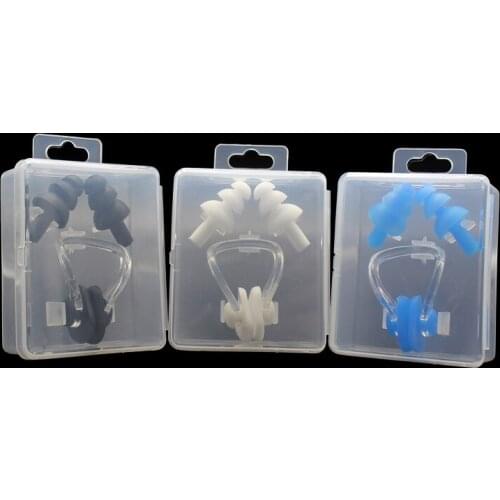 2 Set Waterproof Soft Silicone Swimming Set Nose Clip Ear Plug Earplug Travel Sleep Prevent Noise Tool Selection Of Color