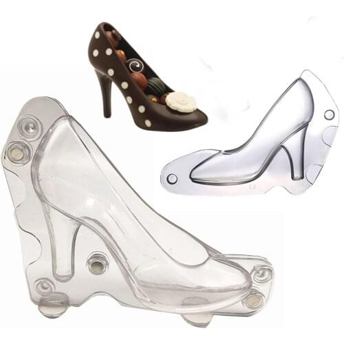 2pcs/set Shoe Chocolate Mold 3D High Heel Shoes Candy Molds Cake Decorating Tools for DIY Home Baking sugar craft Accessories