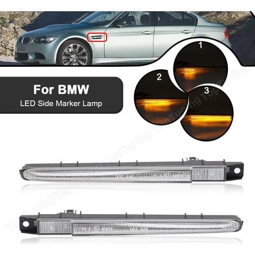 2X For BMW 3 Series M3 E90 E92 E93 2007 2008 2009 2010 2011 2012 2013 LED Dynamic Side Marker Turn Signal Light Indicator Lamp