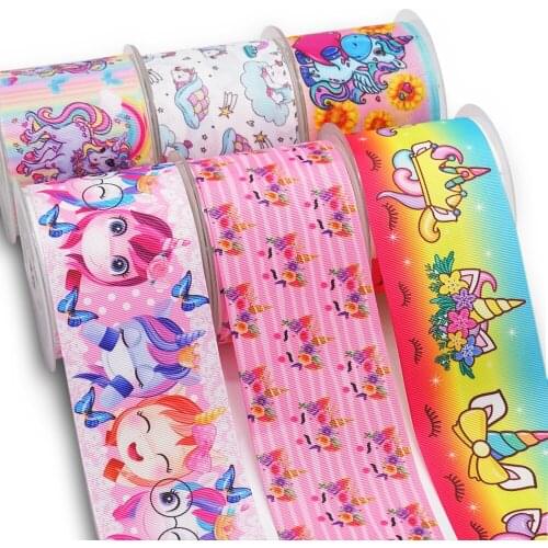3 Inch 75 mm Cartoon Printed Grosgrain Ribbons For Hair Bows Craft Suppliers 51982