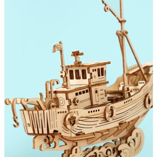3D DIY Vintage Sailing Ship Wooden Puzzle Assembly Boat Toy for Children Adult Three-dimensional Puzzle Educational Toys